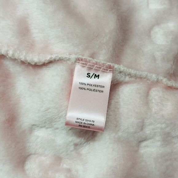 Juicy Couture Light Pink Embossed Logo Belted Plush Robe Size S/M NWT - Picture 8 of 8